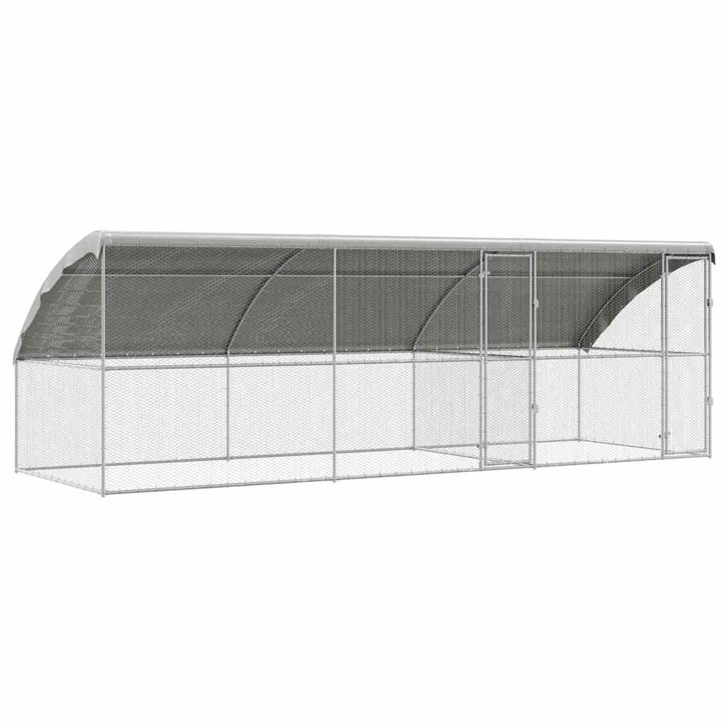Gabbia per polli 3 pcs Argento 600 x 200 x 198,5 cm