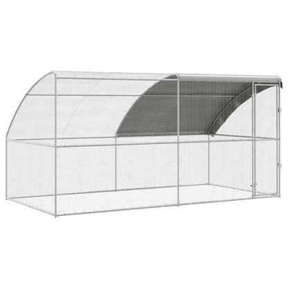 Gabbia per polli 2 pcs Argento 400 x 200 x 200 cm Acciaio e PE