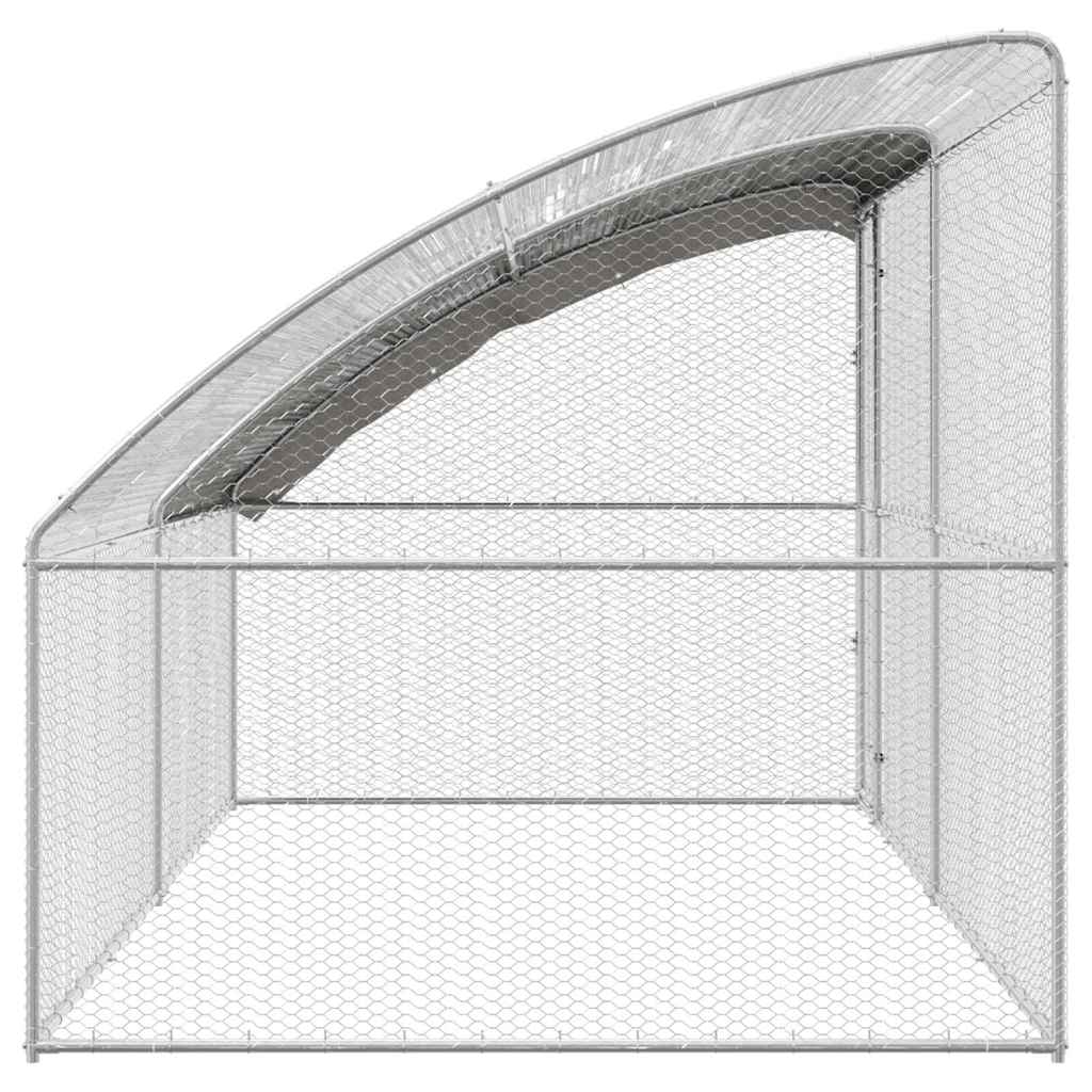 Gabbia per polli 2 pcs Argento 400 x 200 x 200 cm Acciaio e PE