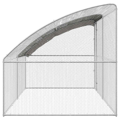 Gabbia per polli 2 pcs Argento 400 x 200 x 200 cm Acciaio e PE