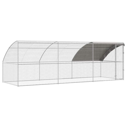 Gabbia per polli 3 pcs Argento 600 x 200 x 200 cm Acciaio e PE