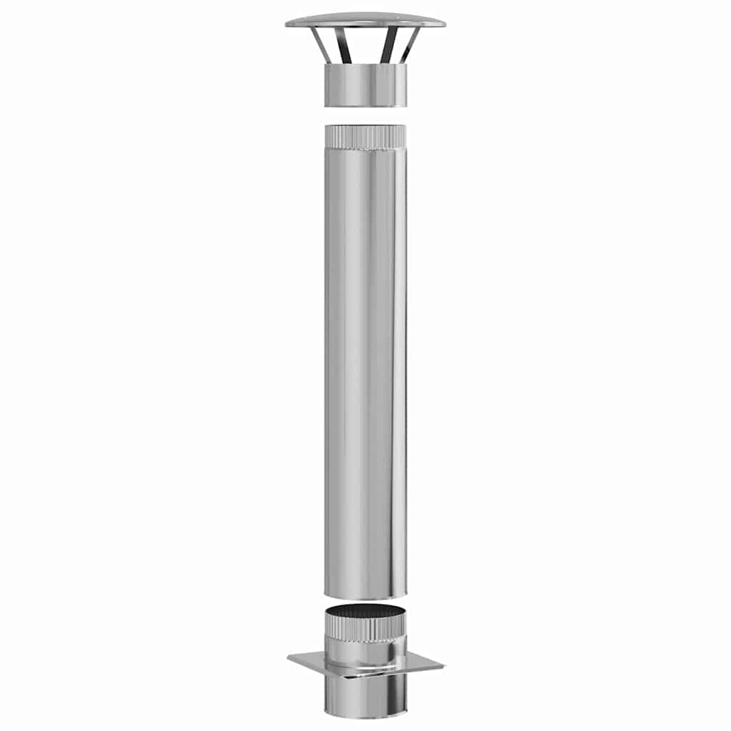 Estensione Camino Argento 35 x 35 x 132 cm Acciaio inossidabile