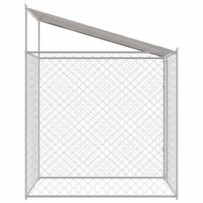 Gabbia per Cani con Tetto Argento 200 x 200 x 258 cm