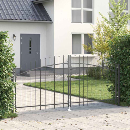Cancello Doppio con blocco Grigio 299,5 x 149,5 cm Acciaio