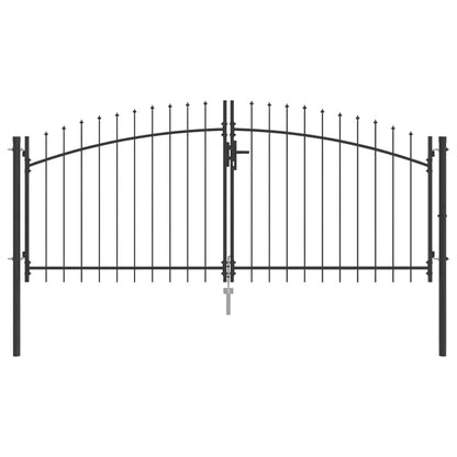 Cancello Doppio con blocco Grigio 299,5 x 199,5 cm Acciaio