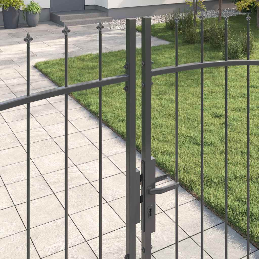 Cancello Doppio con blocco Grigio 299,5 x 224,5 cm Acciaio