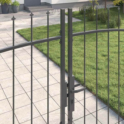 Cancello Doppio con blocco Grigio 299,5 x 224,5 cm Acciaio