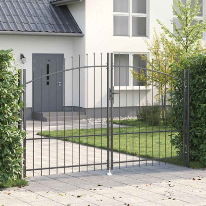 Cancello Doppio con blocco Grigio 299,5 x 224,5 cm Acciaio
