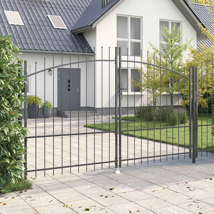 Cancello Doppio con blocco Grigio 299,5 x 224,5 cm Acciaio