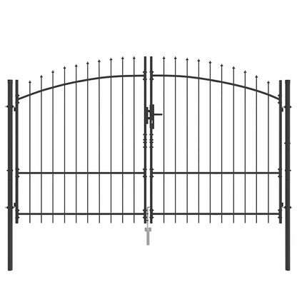 Cancello Doppio con blocco Grigio 299,5 x 224,5 cm Acciaio