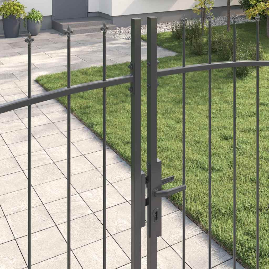 Cancello Doppio con blocco Grigio 400 x 199.5 cm Acciaio