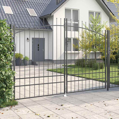 Cancello Doppio con blocco Grigio 400 x 199.5 cm Acciaio