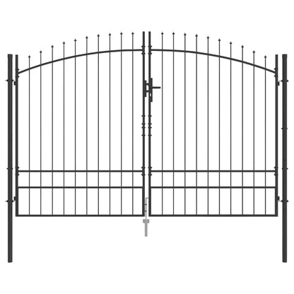 Cancello Doppio con blocco Grigio 400 x 199.5 cm Acciaio