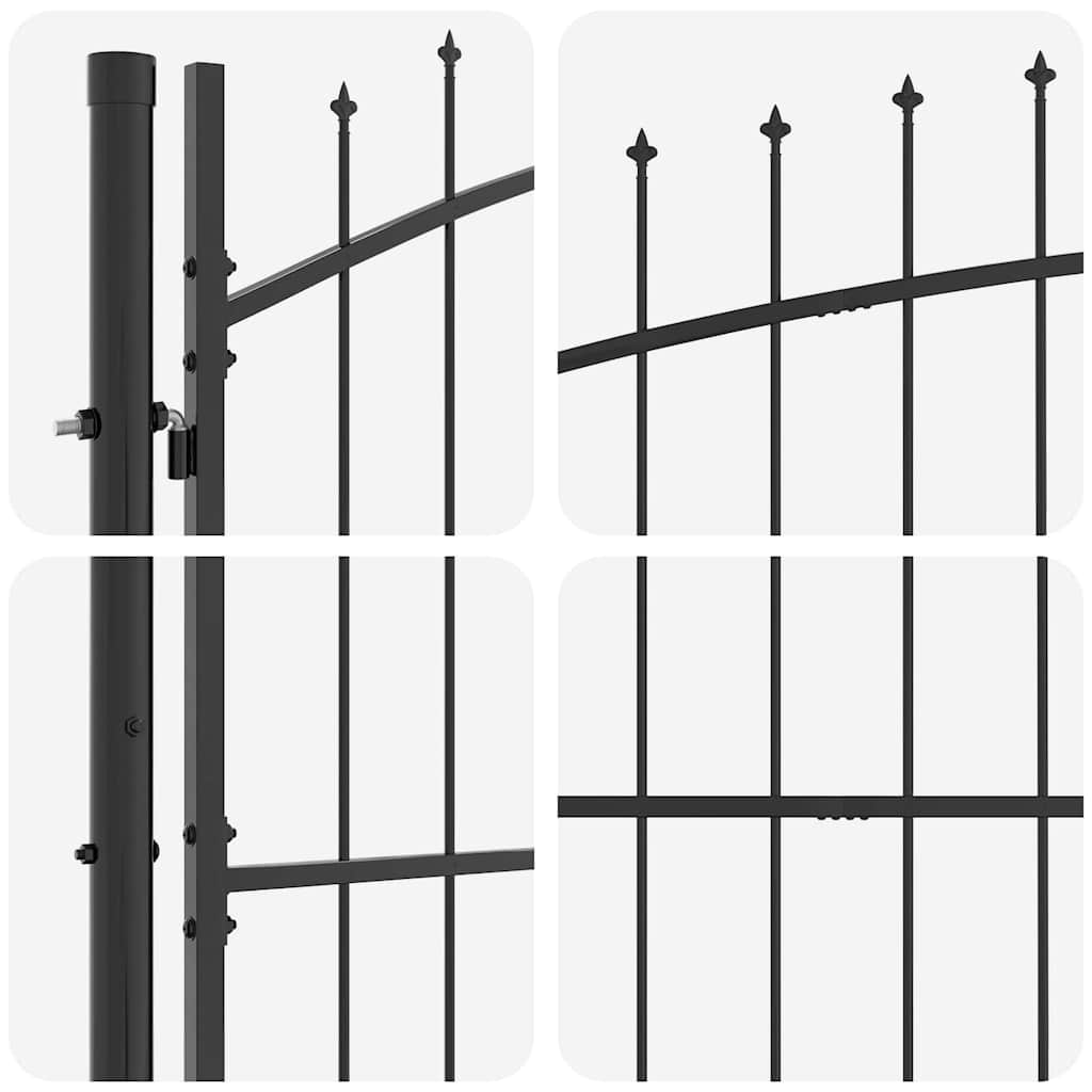 Cancello Doppio con blocco Grigio 400 x 199.5 cm Acciaio
