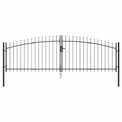 Cancello Doppio con blocco Grigio 400 x 199.5 cm Acciaio