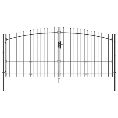 Cancello Doppio con blocco Grigio 400 x 199.5 cm Acciaio