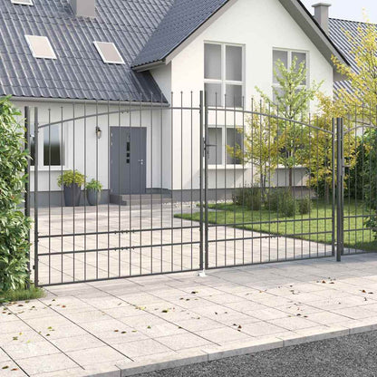 Cancello Doppio con blocco Grigio 400 x 199.5 cm Acciaio