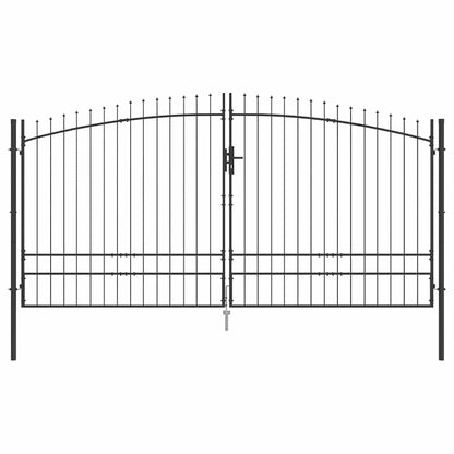 Cancello Doppio con blocco Grigio 400 x 199.5 cm Acciaio