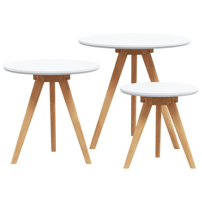 Tavolino da salotto 3 pcs Marrone Legno di Noce Massello