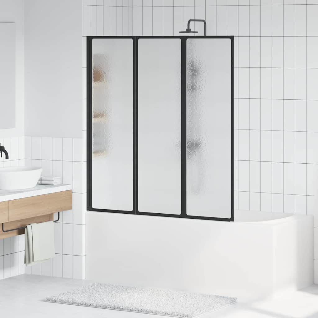 Parete doccia Nero 132 x 2 x 140 cm Alluminio