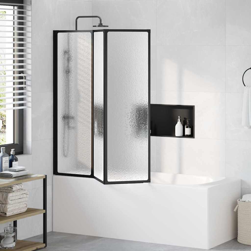 Parete doccia Nero 132 x 2 x 140 cm Alluminio