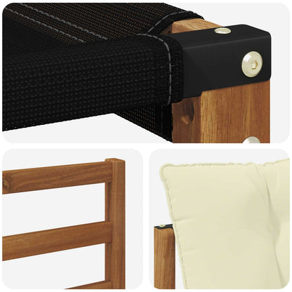 Set di divani da esterno con cuscino 3 pcs Naturale e Crema