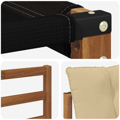 Set di divani da esterno con cuscino 3 pcs Naturale e Beige