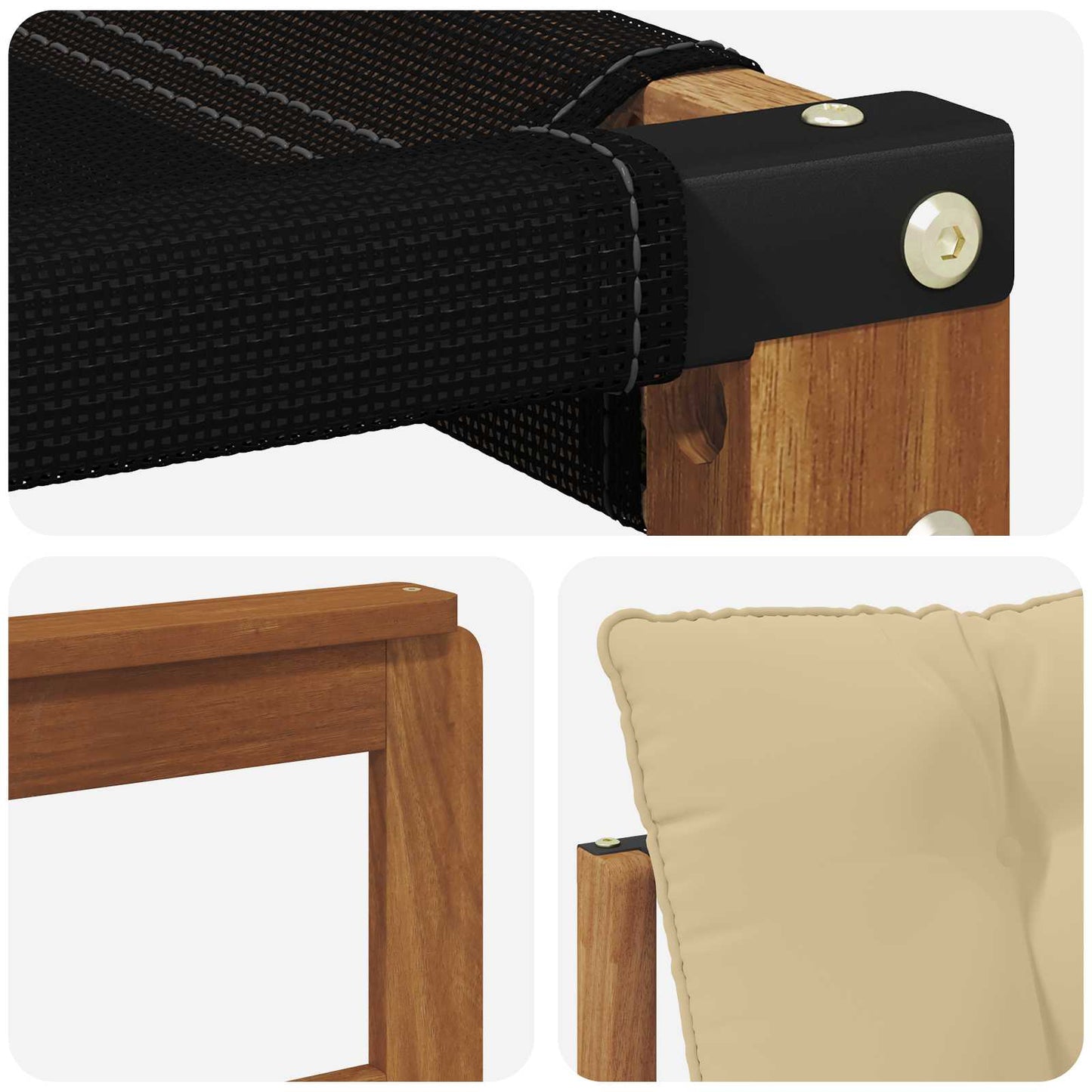 Set di divani da esterno con cuscino 3 pcs Naturale e Beige