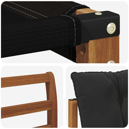 Set di divani da esterno con cuscino 3 pcs Naturale e Nero
