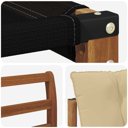 Set di divani da esterno con cuscino 3 pcs Naturale e Beige