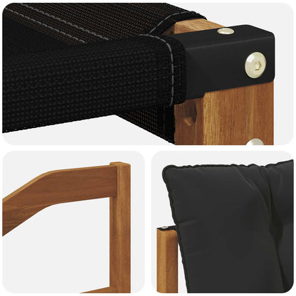 Set di divani da esterno con cuscino 3 pcs Naturale e Nero