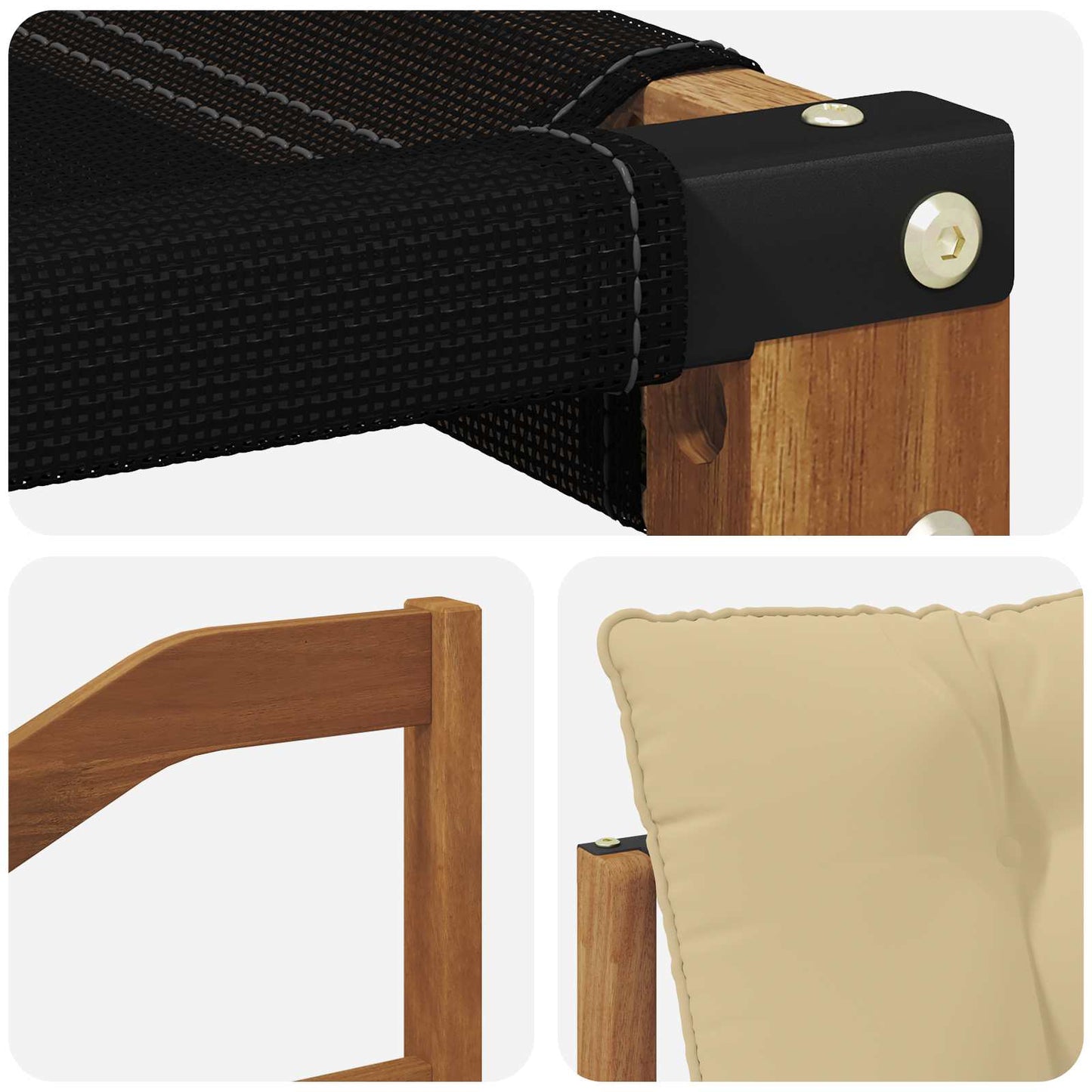 Set di divani da esterno con cuscino 3 pcs Naturale e Beige