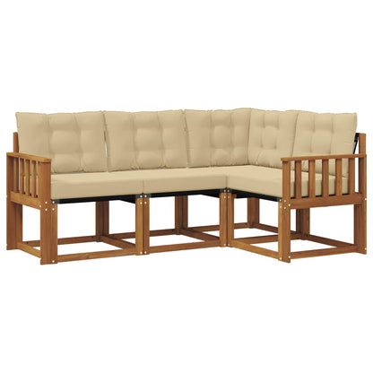Set di divani da esterno con cuscino 4 pcs Naturale e Beige