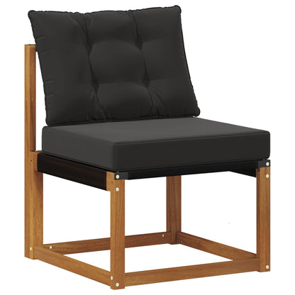 Set di divani da esterno con cuscino 4 pcs Naturale e Nero