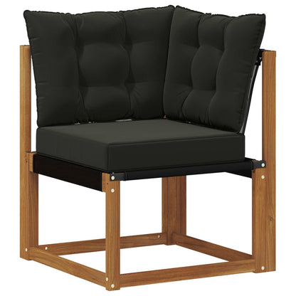 Set di divani da esterno con cuscino 9 pcs Naturale e Nero