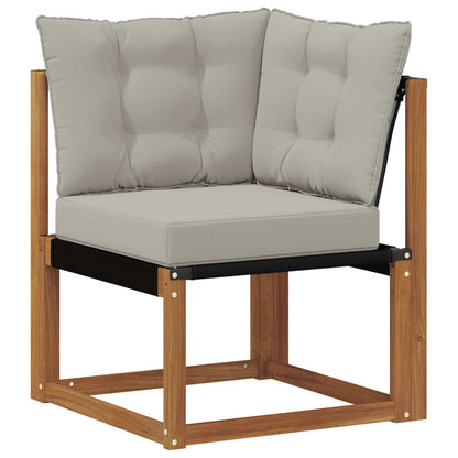 Set di divani da esterno 11 pcs Grigio Naturale e Chiaro