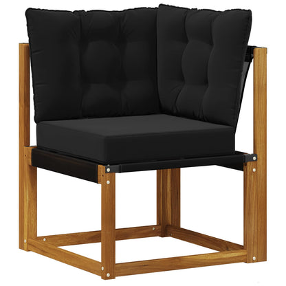 Set di divani da esterno con cuscino 11 pcs Naturale e Nero