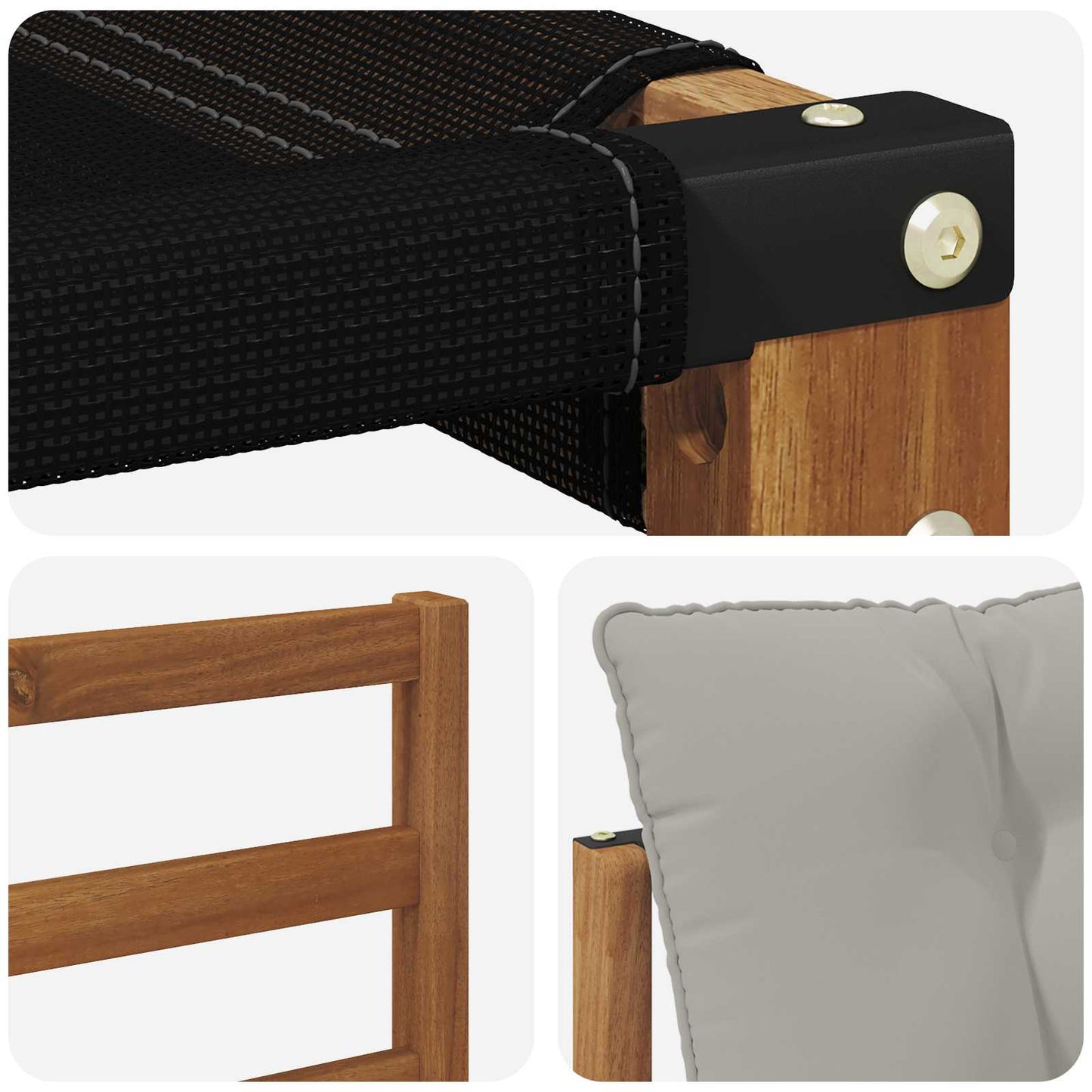 Set di divani da esterno 3 pcs Grigio Naturale e Chiaro