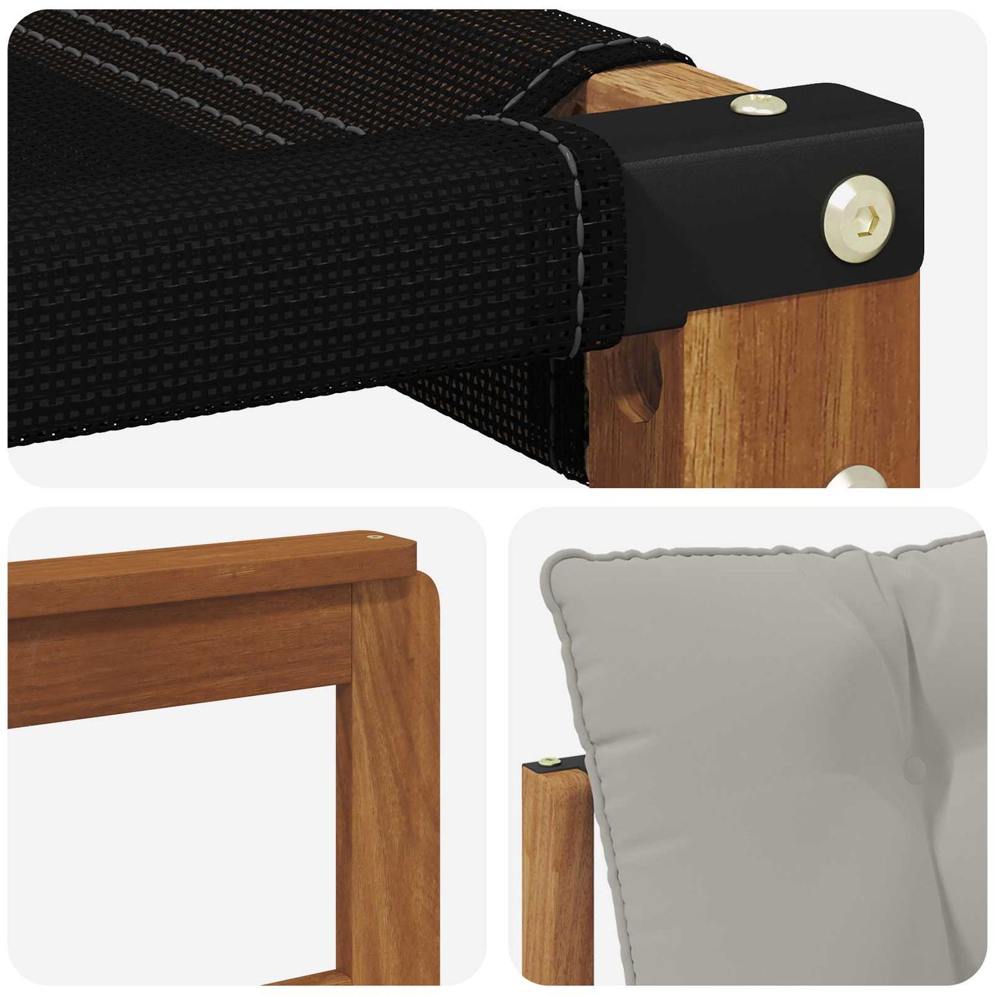 Set di divani da esterno 3 pcs Grigio Naturale e Chiaro