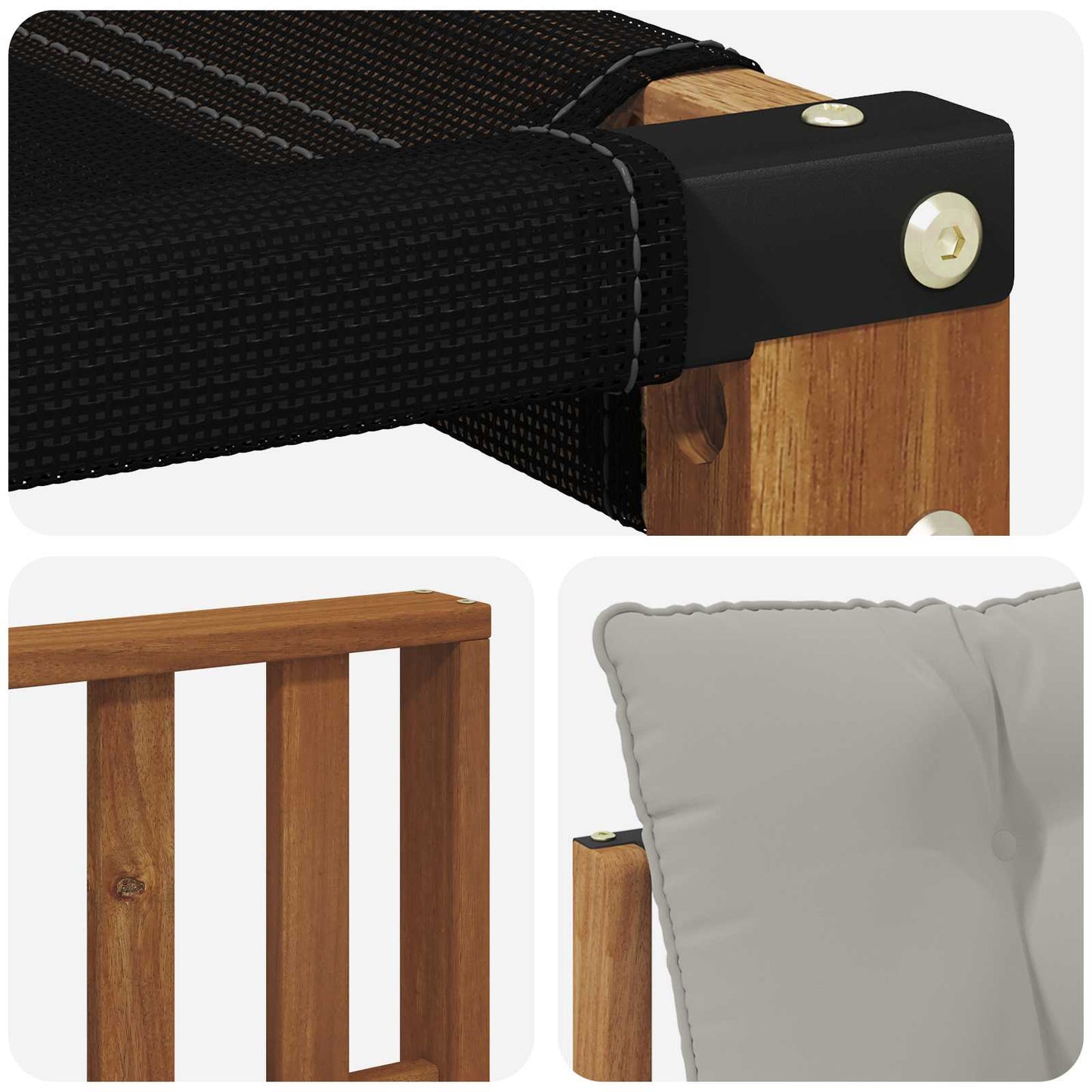Set di divani da esterno 3 pcs Grigio Naturale e Chiaro