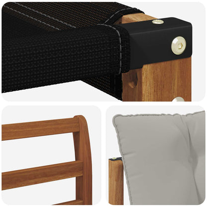 Set di divani da esterno 3 pcs Grigio Naturale e Chiaro