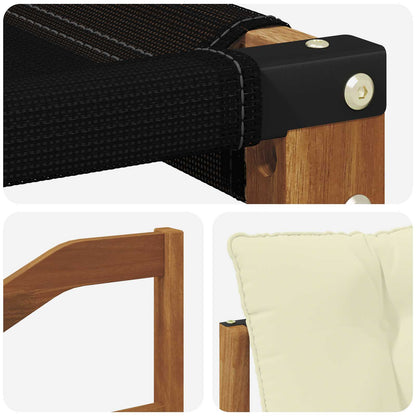 Set di divani da esterno con cuscino 3 pcs Naturale e Crema