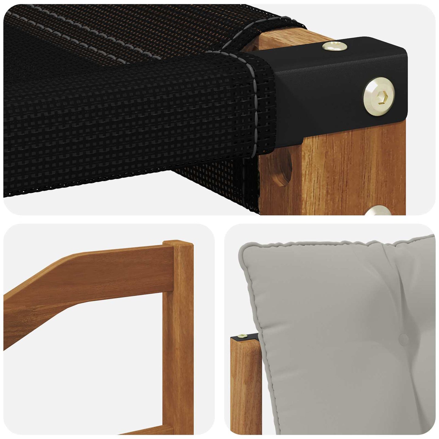 Set di divani da esterno 3 pcs Grigio Naturale e Chiaro