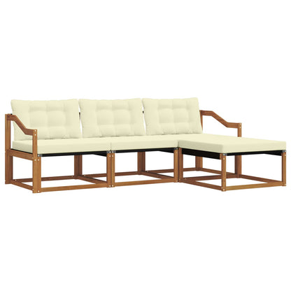 Set di divani da esterno con cuscino 4 pcs Naturale e Crema