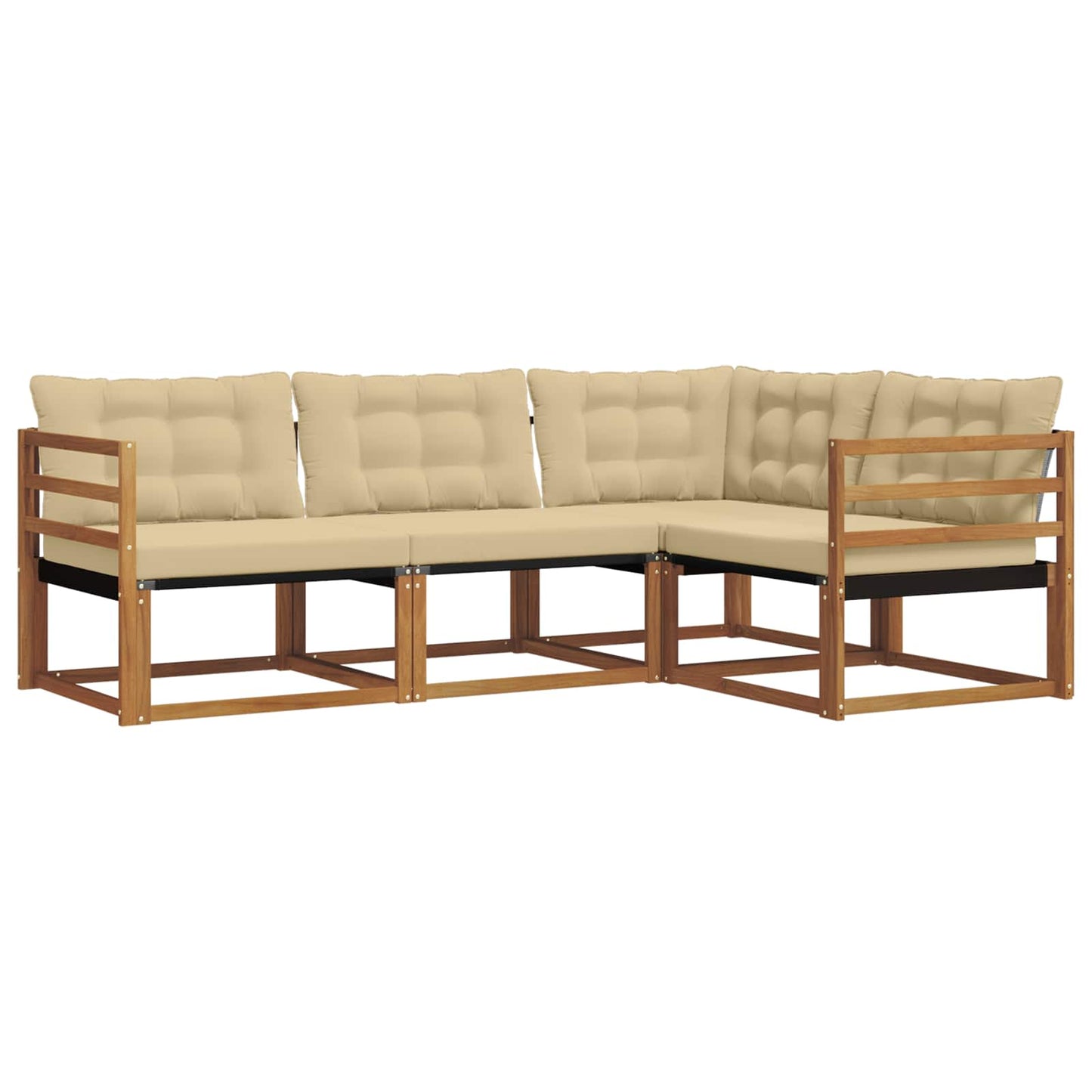 Set di divani con cuscino 4 pcs Naturale e Beige