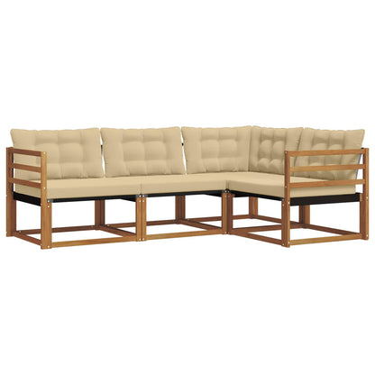 Set di divani con cuscino 4 pcs Naturale e Beige