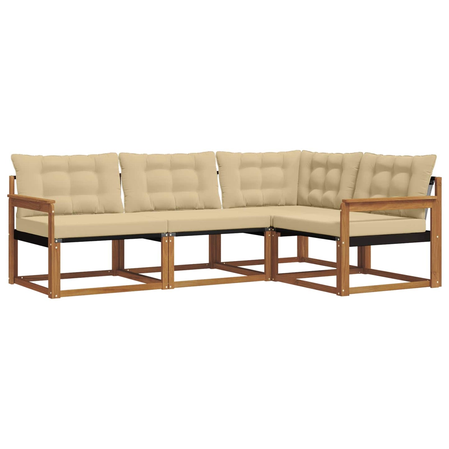 Set di divani con cuscino 4 pcs Naturale e Beige