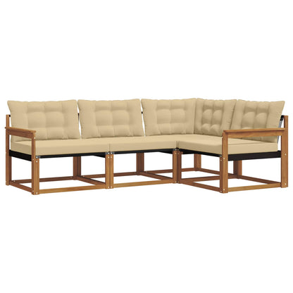 Set di divani con cuscino 4 pcs Naturale e Beige