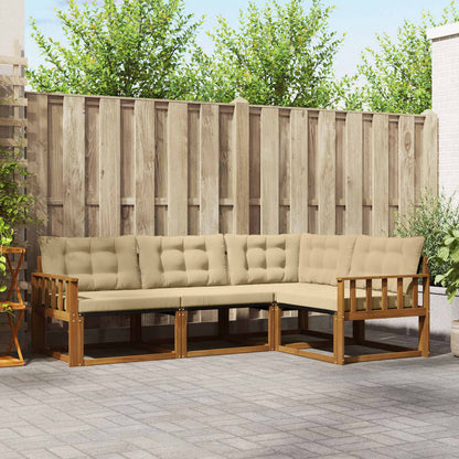Set di divani con cuscino 4 pcs Naturale e Beige