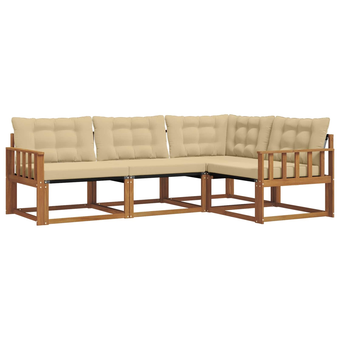 Set di divani con cuscino 4 pcs Naturale e Beige